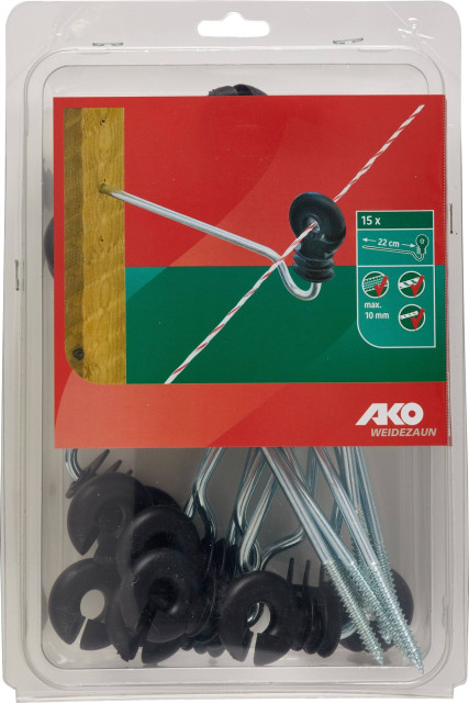 Ring insulator with long pin, 22 cm, 15 pcs, AKO