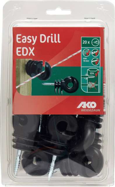 Easy-Drill EDX reinforced ring insulator, black, 20 pcs, AKO