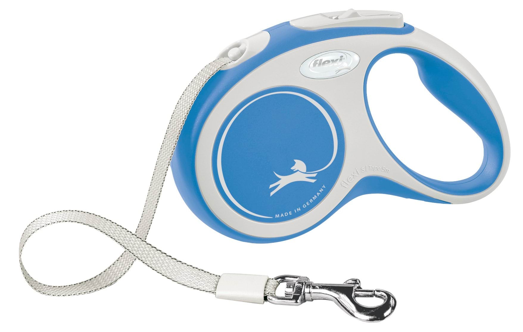 Dog leash Flexi New Comfort, tape, blue, size L, 5 m, 60 kg