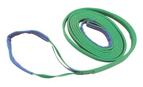 Belt sling with two loops, 2 m x 6 cm, load capacity 2000 kg, green, Kerbl