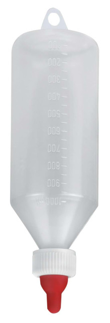 Lamb feed bottle complete with teat, with graduation