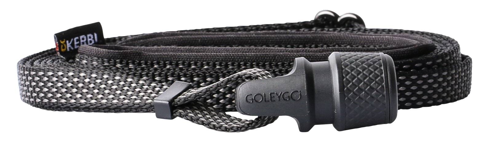 Поводок ленточный для собак GoLeyGo, с адаптером, 140-200 см х 10 мм, размер S, до 15 кг, черный, Kerbl