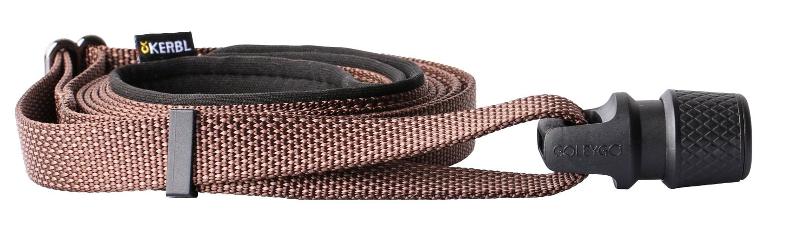 Tape dog leash GoLeyGo, adapter pin, brown, 20mm x 140-200cm, size M, max. 60 kg, Kerbl