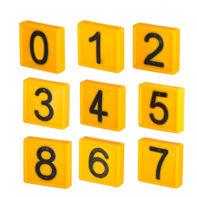 Number tag for cattle collars, 10 pcs, yellow, Kerbl