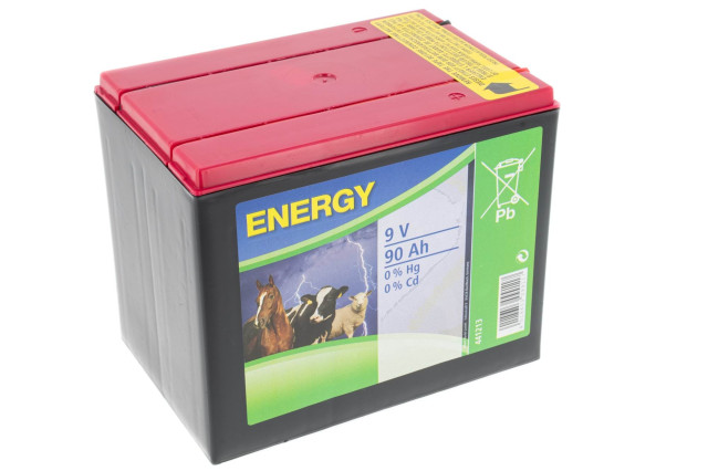 Zinc-carbon dry battery, 9 V, 90 Ah, large case