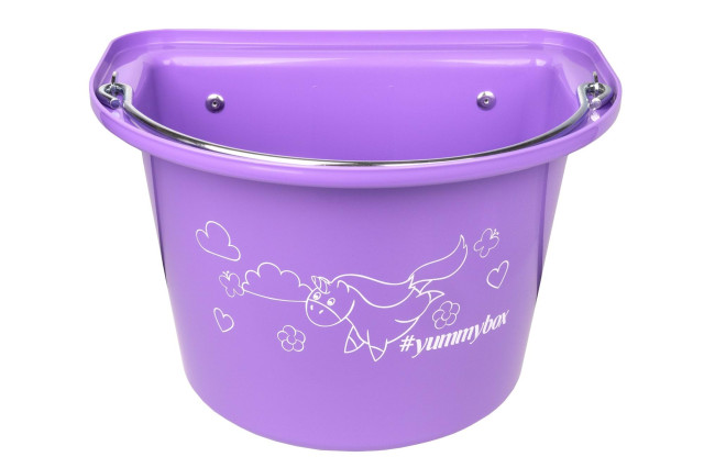 Відро для корму з ручкою та гачками, 12 л, лавандове Yummy