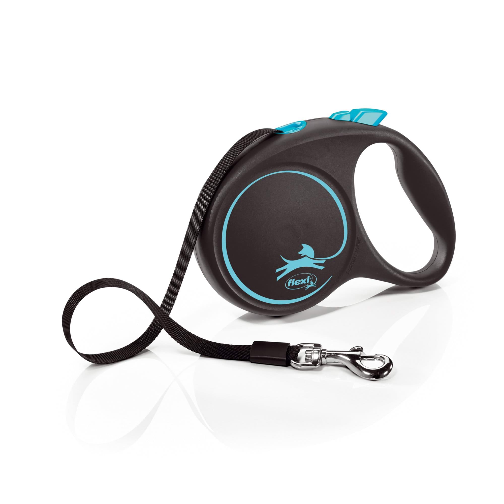 Dog leash Flexi Black Design, tape, blue, sizeL, 5 m, 50 kg