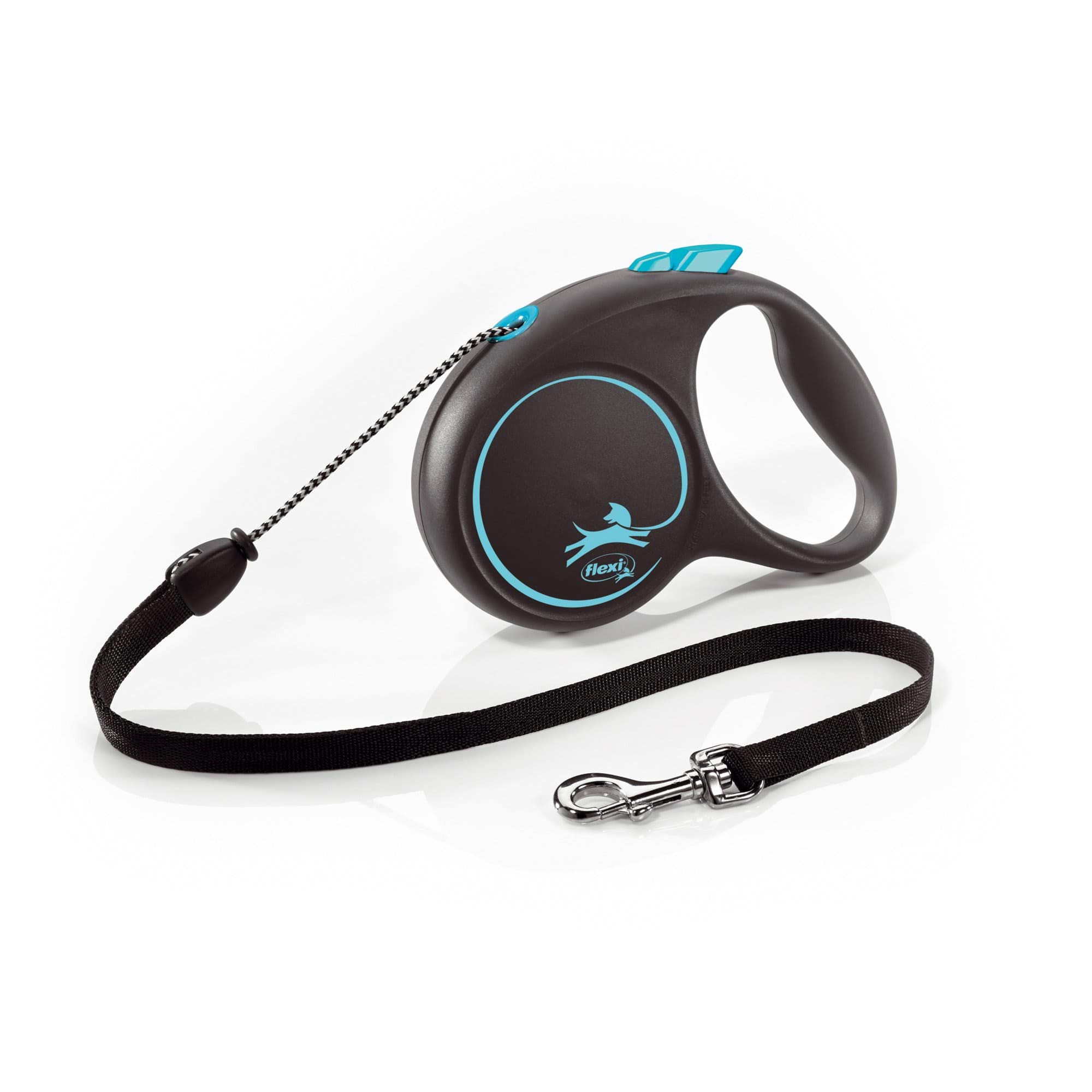 Dog leash Flexi Black Design, cord, blue, size M, 5 m, 20 kg