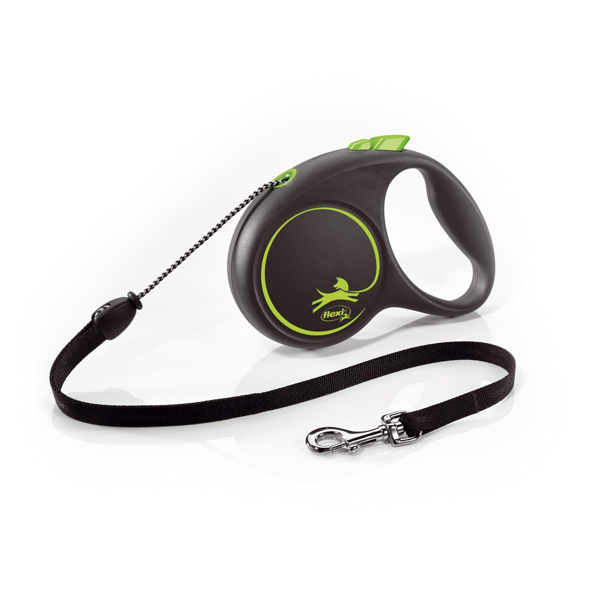 Dog leash Flexi Black Design, cord, green, size M, 5 m, 20 kg
