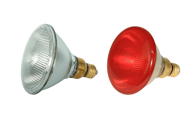 Infrared illuminator, 100 - 175 W bulb, PAR38, white/red, Kerbl